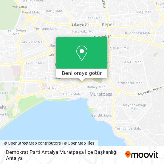 Demokrat Parti Antalya Muratpaşa İlçe Başkanlığı harita