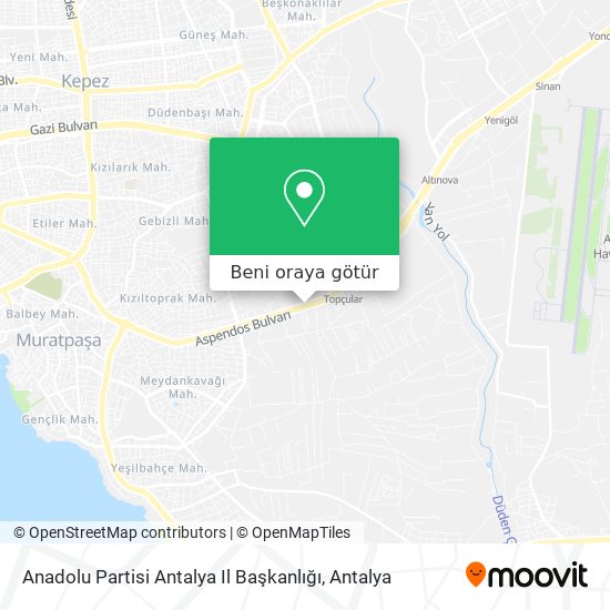 Anadolu Partisi Antalya Il Başkanlığı harita