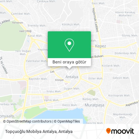 Topçuoğlu Mobilya Antalya harita