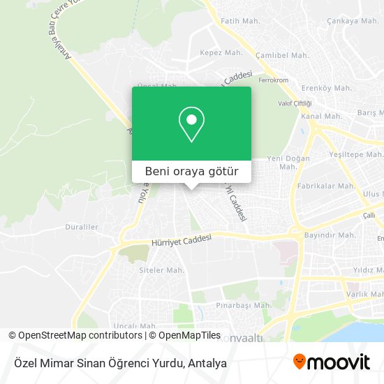 Özel Mimar Sinan Öğrenci Yurdu harita