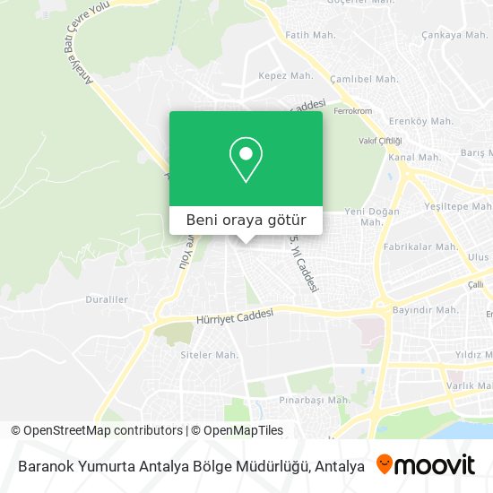 Baranok Yumurta Antalya Bölge Müdürlüğü harita