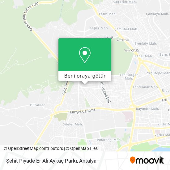 Şehit Piyade Er Ali Aykaç Parkı harita