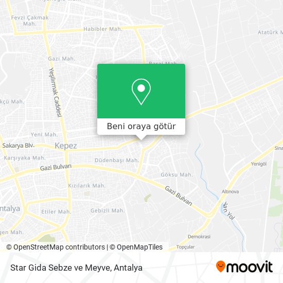 Star Gida Sebze ve Meyve harita