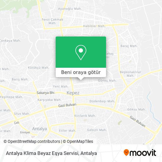 Antalya Klima Beyaz Eşya Servisi harita