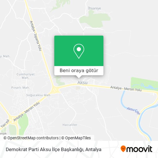 Demokrat Parti Aksu İlçe Başkanlığı harita