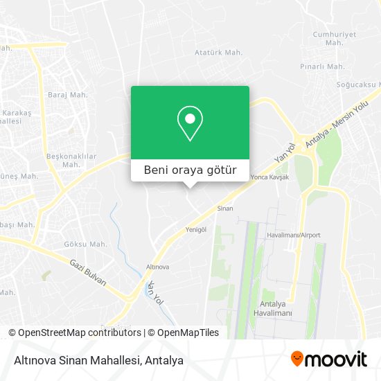 Altınova Sinan Mahallesi harita