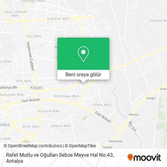 Rafet Mutlu ve Oğulları Sebze Meyve Hal No:43 harita