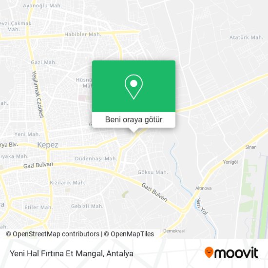 Yeni Hal Fırtına Et Mangal harita