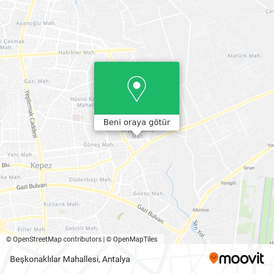 Beşkonaklılar Mahallesi harita