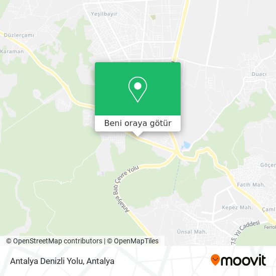 Antalya Denizli Yolu harita