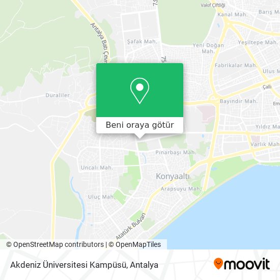 Akdeniz Üniversitesi Kampüsü harita