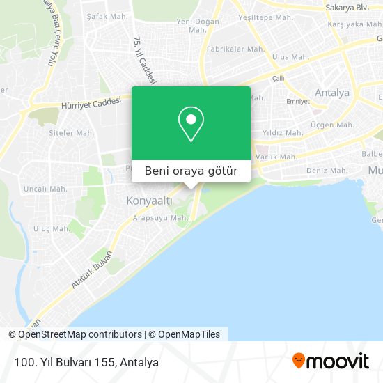 100. Yıl Bulvarı 155 harita