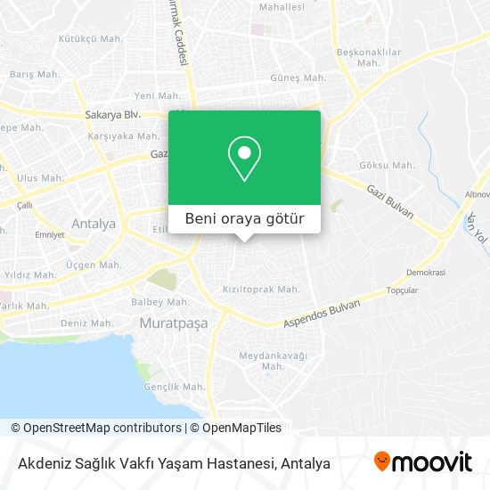 Akdeniz Sağlık Vakfı Yaşam Hastanesi harita