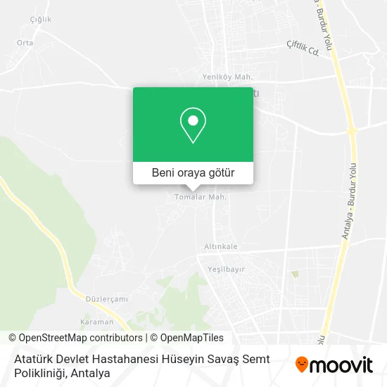 Atatürk Devlet Hastahanesi Hüseyin Savaş Semt Polikliniği harita