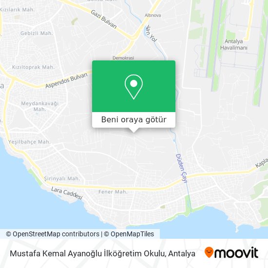 Mustafa Kemal Ayanoğlu İlköğretim Okulu harita
