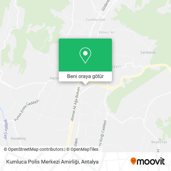 Kumluca Polis Merkezi Amirliği harita