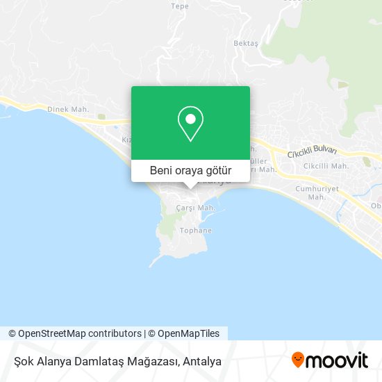 Şok Alanya Damlataş Mağazası harita