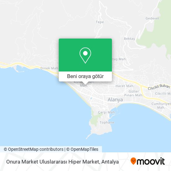 Onura Market Uluslararası Hiper Market harita