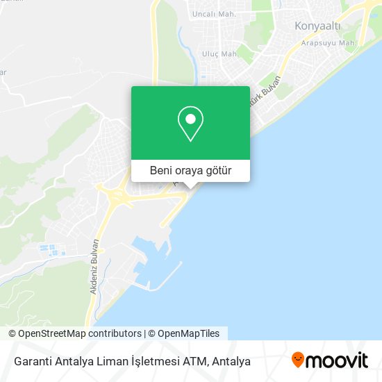 Garanti Antalya Liman İşletmesi ATM harita