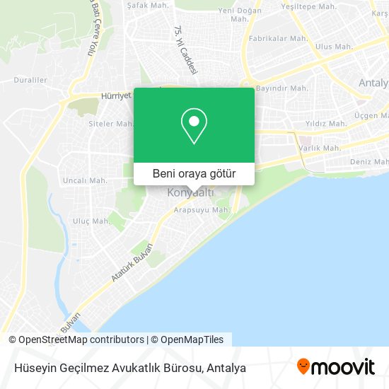 Hüseyin Geçilmez Avukatlık Bürosu harita