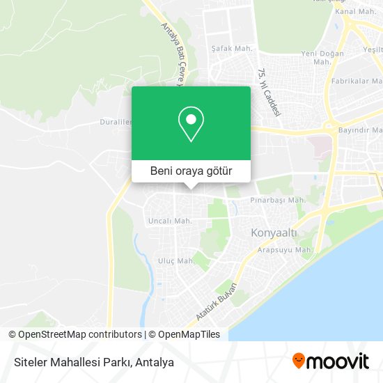 Siteler Mahallesi Parkı harita