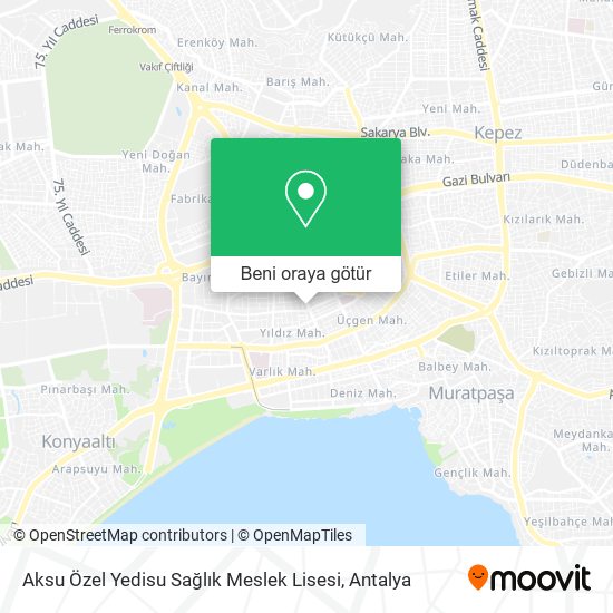 Aksu Özel Yedisu Sağlık Meslek Lisesi harita