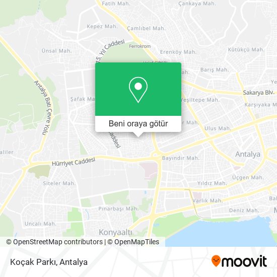 Koçak Parkı harita
