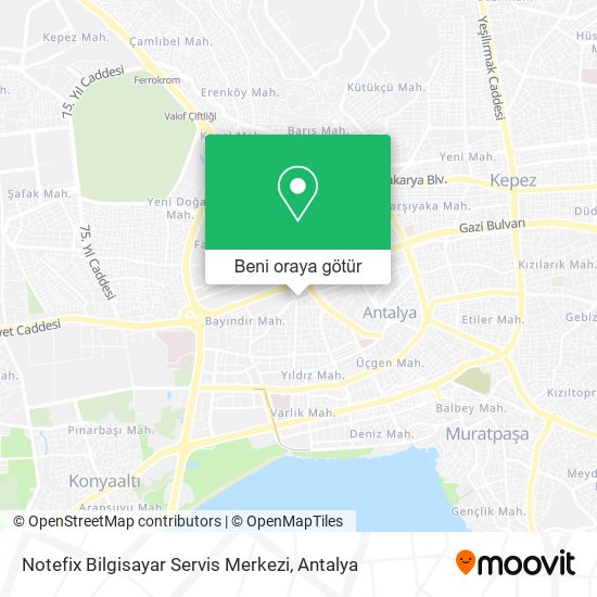 Notefix Bilgisayar Servis Merkezi harita