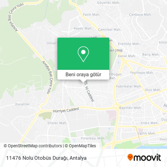 11476 Nolu Otobüs Durağı harita