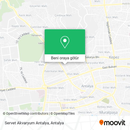 Servet Akvaryum Antalya harita