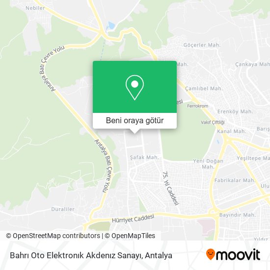 Bahrı Oto Elektronık Akdenız Sanayı harita