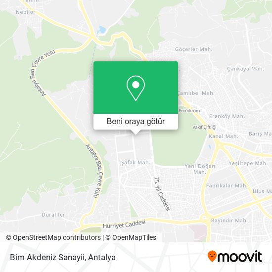 Bim Akdeniz Sanayii harita