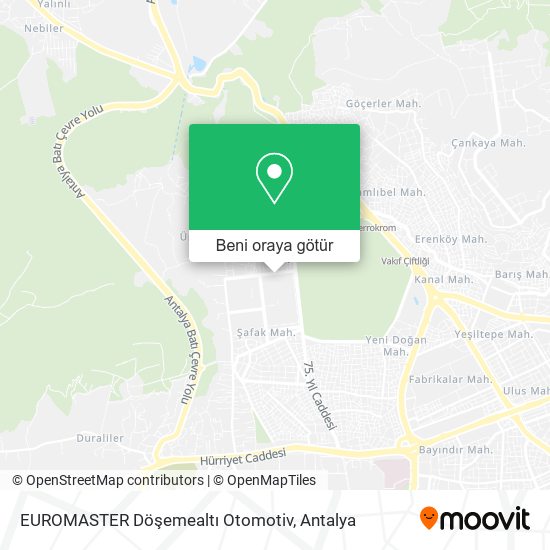 EUROMASTER Döşemealtı Otomotiv harita