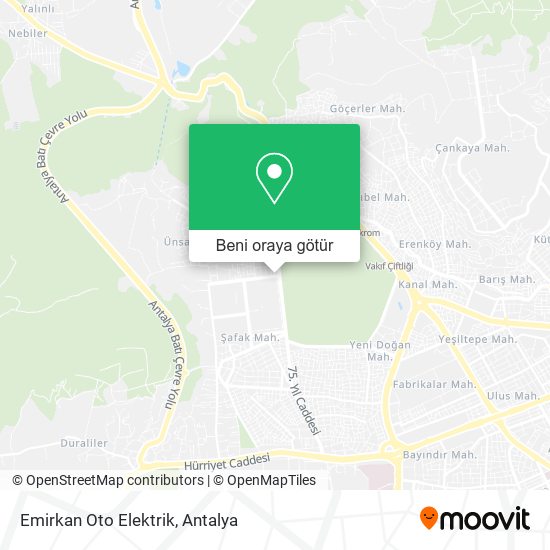 Emirkan Oto Elektrik harita