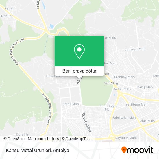Kansu Metal Ürünleri harita