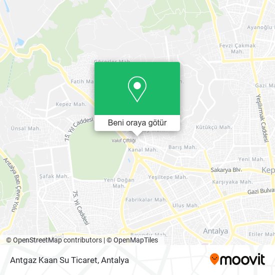 Antgaz Kaan Su Ticaret harita