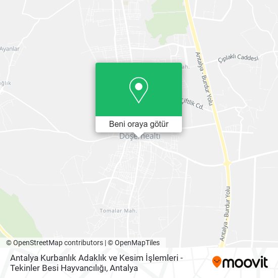 Antalya Kurbanlık Adaklık ve Kesim İşlemleri - Tekinler Besi Hayvancılığı harita