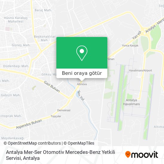 Antalya Mer-Ser Otomotiv Mercedes-Benz Yetkili Servisi harita