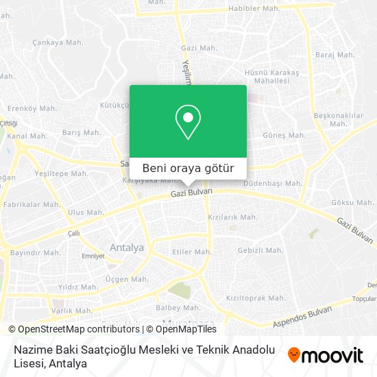 Nazime Baki Saatçioğlu Mesleki ve Teknik Anadolu Lisesi harita