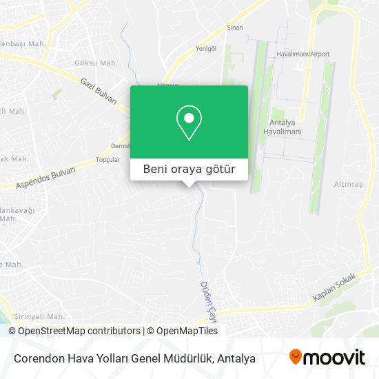 Corendon Hava Yolları Genel Müdürlük harita