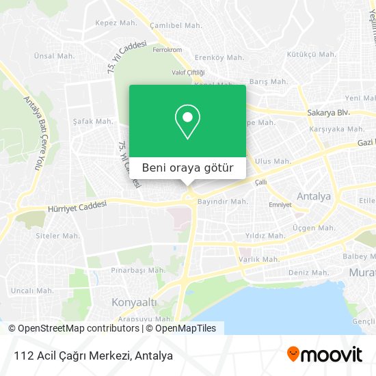 112 Acil Çağrı Merkezi harita