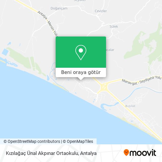 Kızılağaç Ünal Akpınar Ortaokulu harita