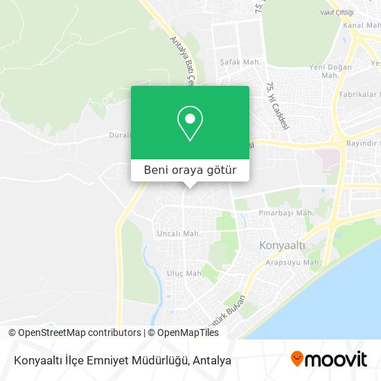 Konyaaltı İlçe Emniyet Müdürlüğü harita