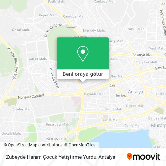 Zübeyde Hanım Çocuk Yetiştirme Yurdu harita