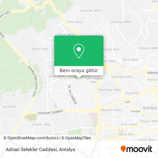 Adnan Selekler Caddesi harita