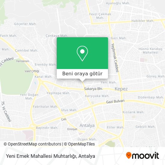 Yeni Emek Mahallesi Muhtarlığı harita