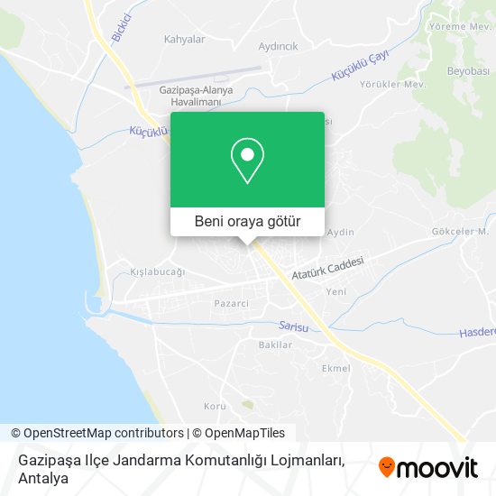 Gazipaşa Ilçe Jandarma Komutanlığı Lojmanları harita