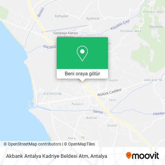 Akbank Antalya Kadriye Beldesi Atm harita
