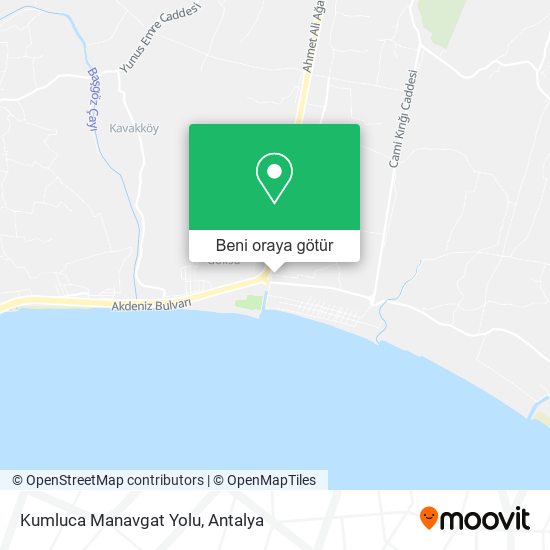 Kumluca Manavgat Yolu harita
