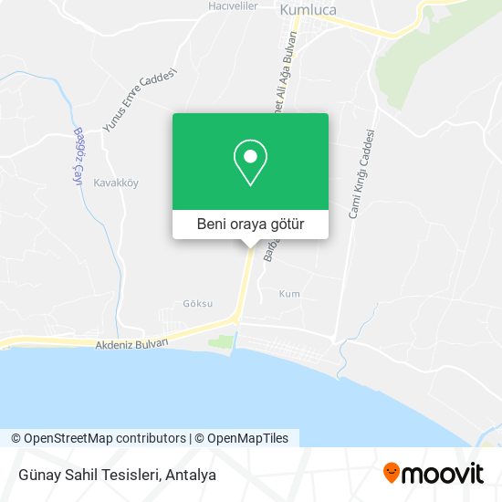Günay Sahil Tesisleri harita